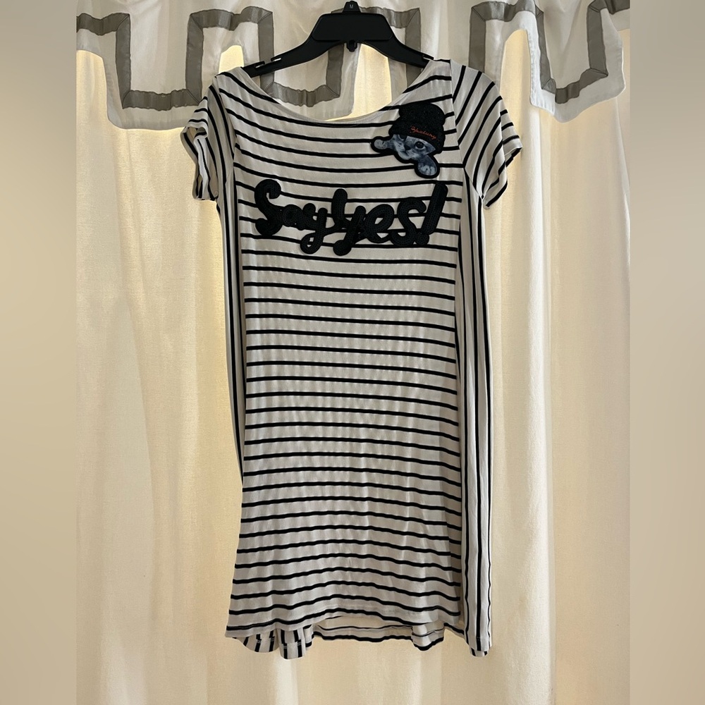 Striped Black and White Dress with Sparkly detail